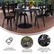 Merrick Lane Dryden Indoor/Outdoor Dining Table with Umbrella Hole, 36" Square All Weather Poly Resin Top and Steel Base